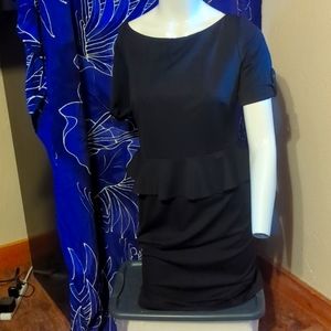 Black peplum stretchy dress